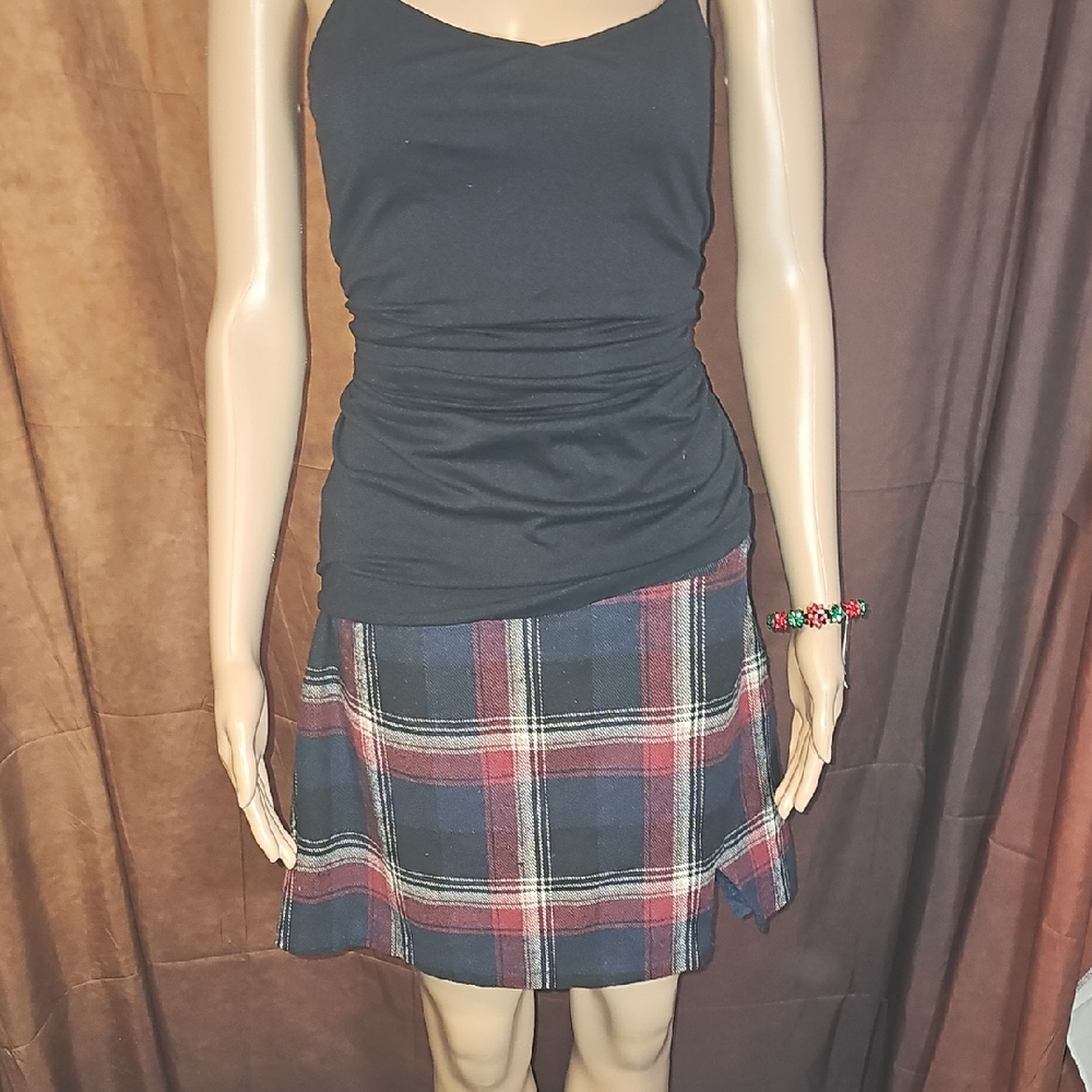 Lulu's Black and Red Plaid Mini Skirt